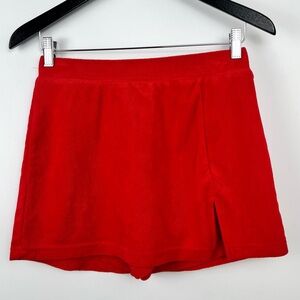 Y2K Nia Terry Cloth Mini Skort sz S Red Active Retro Beach 80s Sporty Girlhood